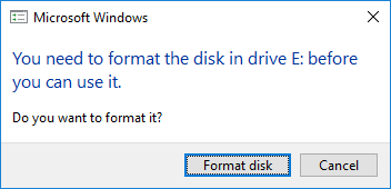 You need to format the disk